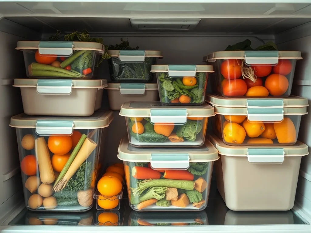 A collection of reusable food containers and silicone bags f
